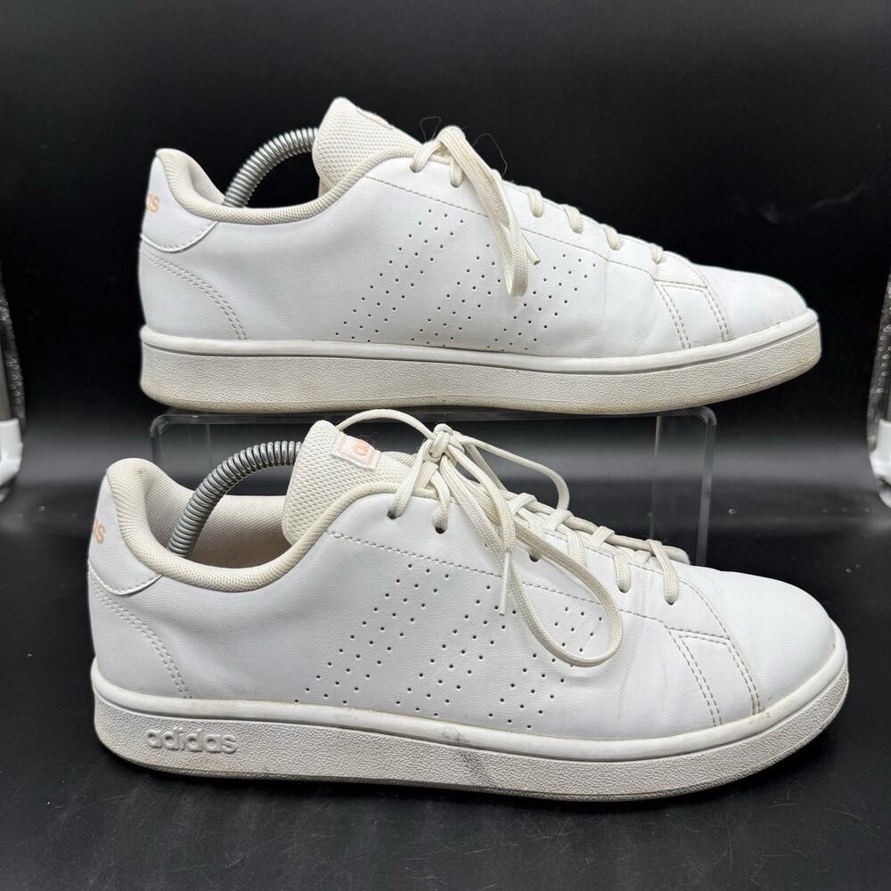 Adidas Women's Advantage Base White Glow Pink Tennis Shoes EE7510 Size 10